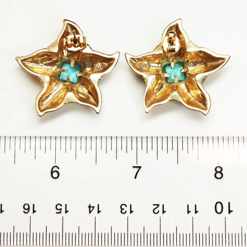 KENNETH JAY LANE RARE BLUE STARFISH EARRINGS - Picture 9 of 16